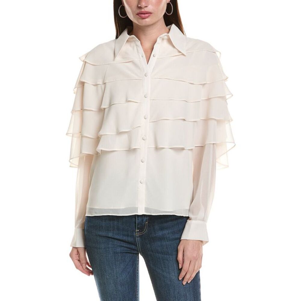 Area Stars Womens Ruffle Blouse, White